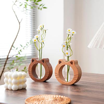 Мультяшные украшения в форме кота, гидропонная бутылка, настольная цветочная композиция, ручная работа, пластик, сделай сам, домашние украшения