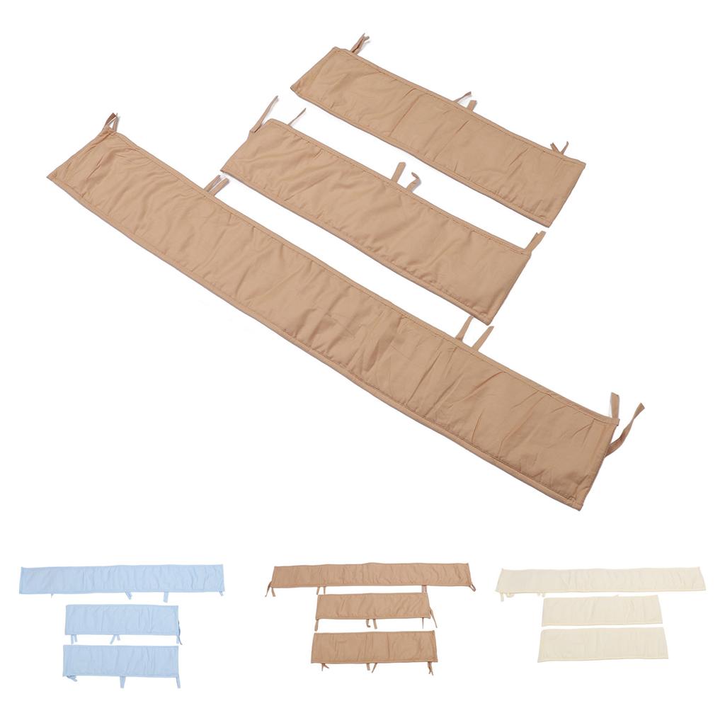 3pcs Cotton Crib Bumper Anti Collision Soft Guard Washable Crib Safe Teething Protector for Cot