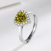 925 Sterling Silver Fashion Light Luxury Love Zircon Full Diamond Ring Birthday Party Anniversary Gift Ladies Jewelry