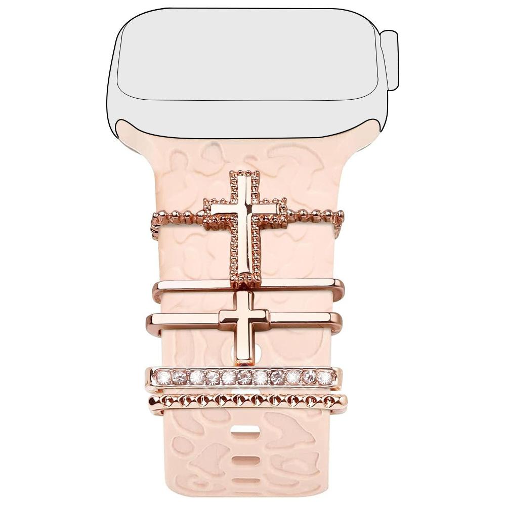 5 шт. Кольца-петли для ремешка часов со стразами, Гвоздики-шипы, Милые металлические подвески-украшения для ремешка часов, Совместимые с ремешками часов серии IWatch