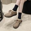 Модные повседневные женские туфли из хлопка с мягкой подошвой, дизайнерские зимние теплые туфли корейского дизайнера для женщин