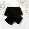 Cute Neckerchief Wrap Winter Warmer Solid Color Girl Plush Scarf Warm Scarf Cross Scarf Neck Warmer