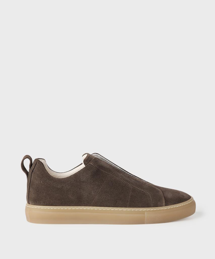 Panicale Brown Suede Slip-On Sneakers