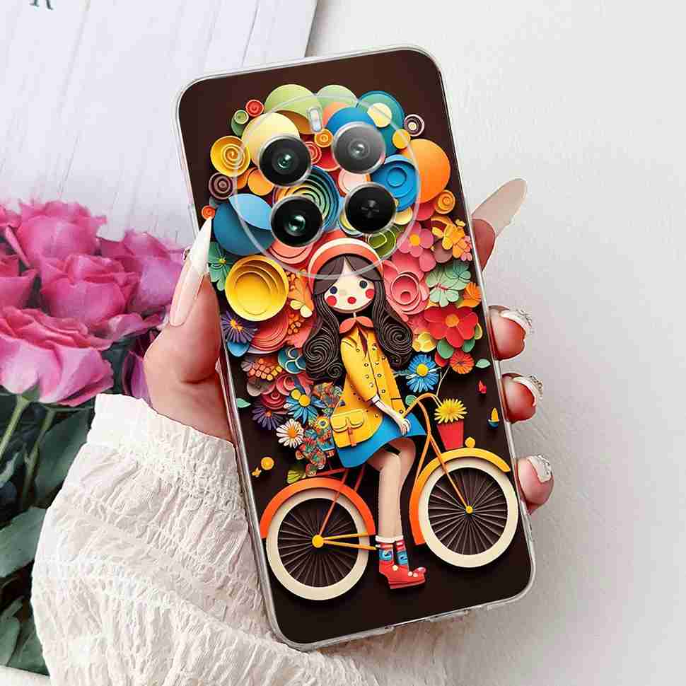 Для Realme 12 Pro RMX3842 6.7" Летний Лотос Милый Кот Мягкий Силиконовый ТПУ Чехол Для Realme 12Pro+ 12Pro Plus RMX3840 Защитный Бампер
