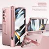Роскошный чехол с магнитным шарнирным кронштейном для Samsung Galaxy Z Fold 5 4 3 5G, чехол с S Pen, полная защита с пленкой для объектива для Z Fold3 Fold4