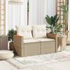 VidaXL Canapé de jardin avec coussins 2 places beige résine tressée 366082