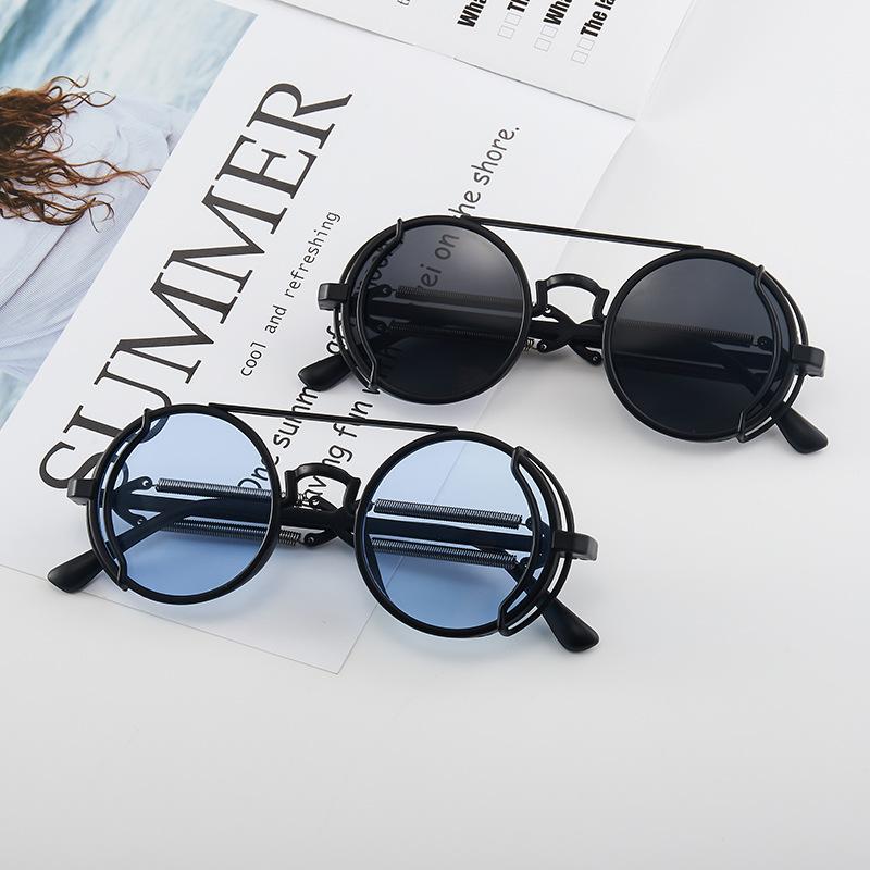 Солнцезащитные очки для ПК Steam Cyberpunk Double Spring Leg Glasses Trend Sunglasses Round