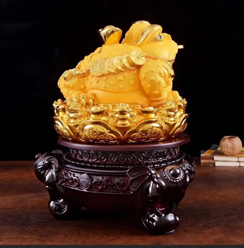 Украшения из золотой жабы Zhaocai Jinbao, трехногая золотая жаба Zhaocai, украшение офиса, подарок для открытия кассира магазина