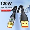 Transparent 120W Dual Type-C Fast Charging Cable for Apple 15, Huawei Honor 6A, PD