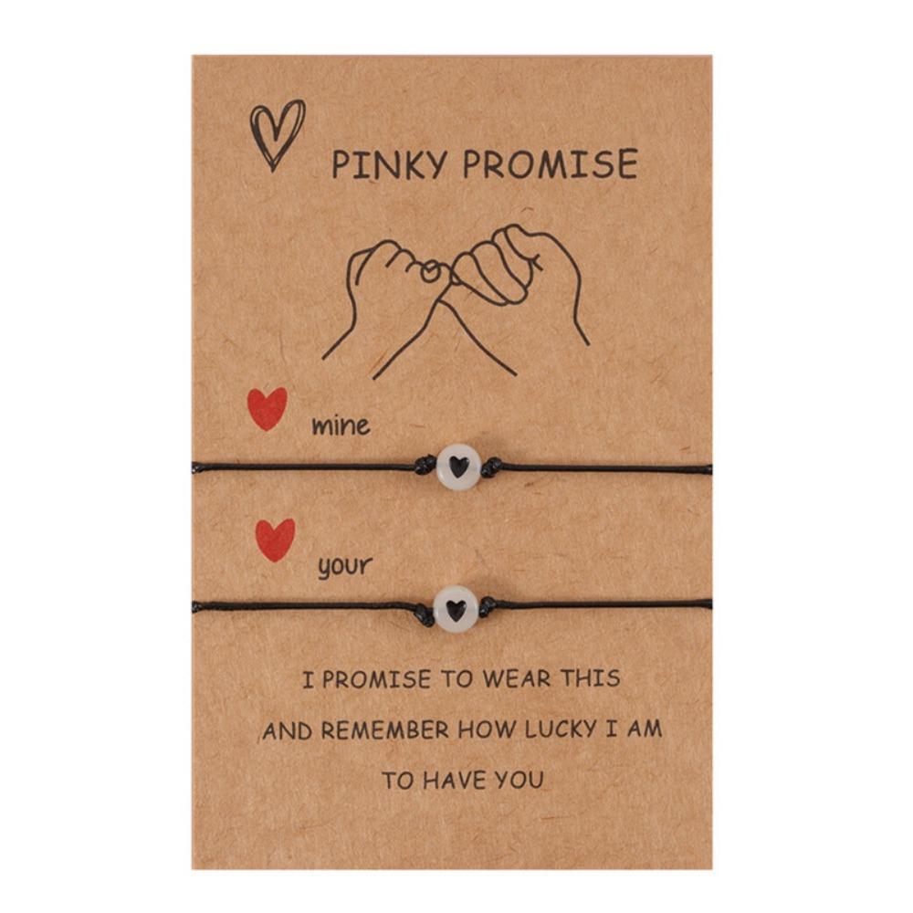 2pcs/Set Adjustable Couple Bracelet Hand Braided Wristband New Promise Bracelet  Anniversary Gift