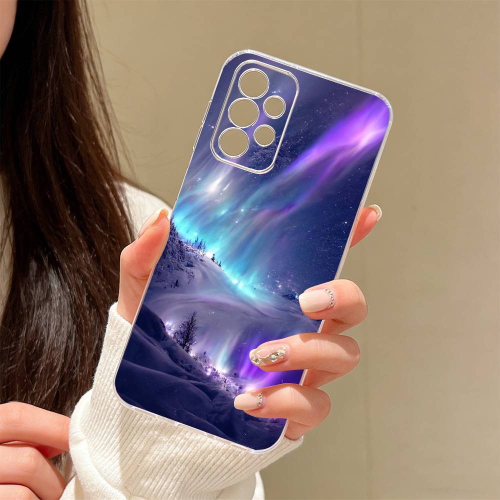 Северное сияние Чехол для телефона Прозрачный силиконовый Мягкий Для Samsung S25,S24,S21,S22,S23,S30,Ultra,S20,Plus,Fe