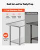 VEVOR Stainless Steel Work Table, 61x152 cm Food Prep Table with Backsplash, Commercial Kitchen Workstation with Adjustable Undershelf