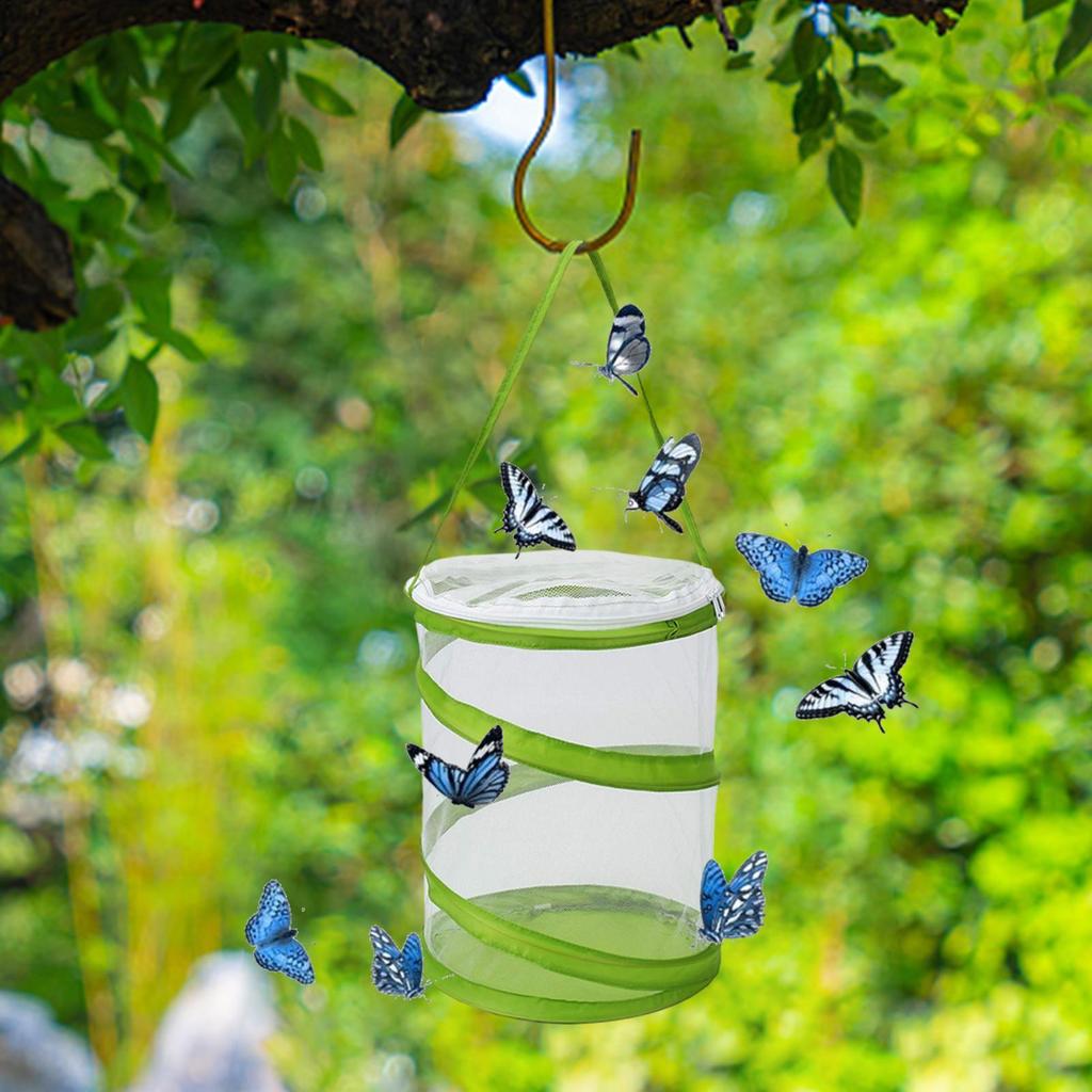 Foldable Insect Cage Butterfly Cage Terrarium Clear Mesh Enclosure Caterpillar Habitat See Through Easier Butterfly Enclosures