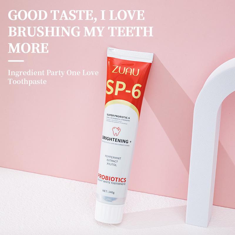 SP-6 Пробиотическая отбеливающая зубная паста: Удаление пятен, свежее дыхание, устранение желтизны зубов, 120 мл