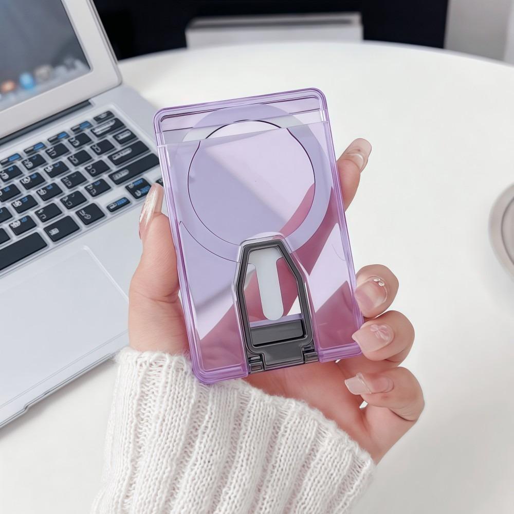 Ударопрочный Для кошелька MagSafe Прозрачный Простой Телефон Магнитный держатель для карт Акриловый для iPhone 17 16 15 14 13 12 11