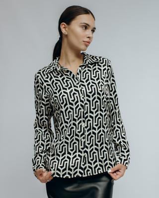 Рубашка женская Modalinda 7186 36 черно-белая