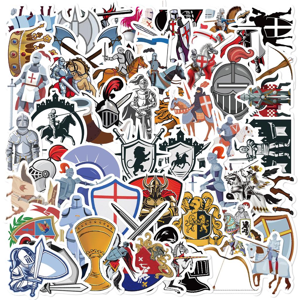 60 Медиевал Рыцарь Граффити Наклеек Украсьте Гитарный Ноутбук Чемодан DIY Водонепроницаемые Наклейки