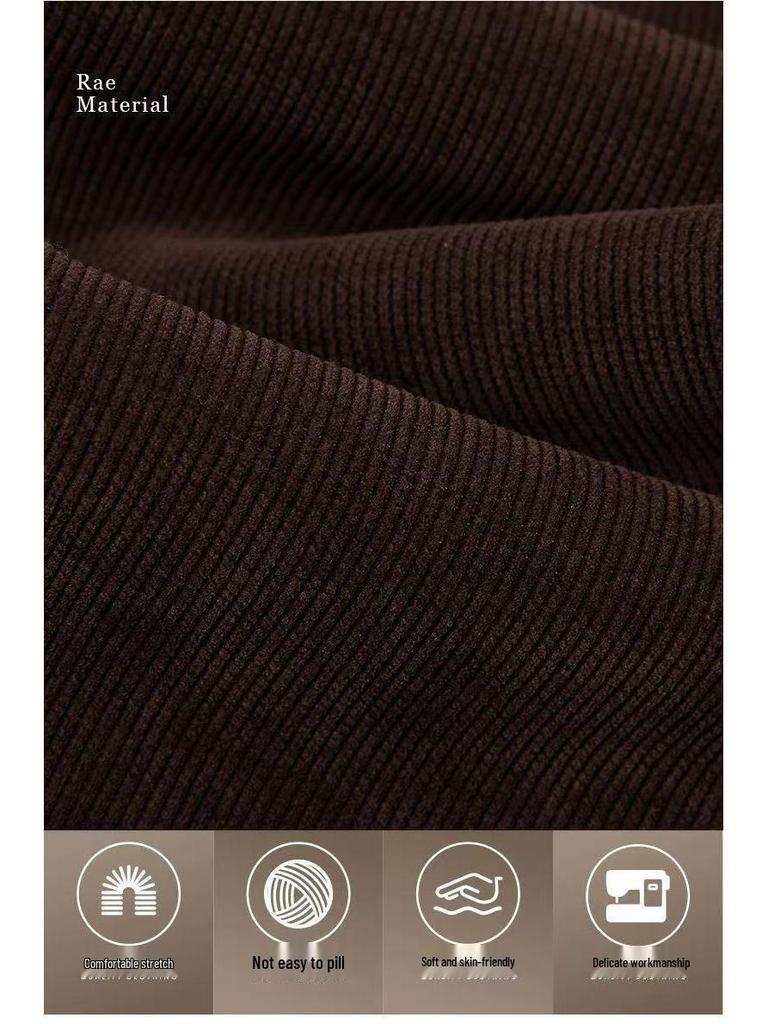 Бабушкины вельветовые брюки больших размеров на флисовой подкладке для весны, осени и зимы