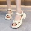 Sandals Women's Summer New Muffin Platform Leisure Sports Roman Beach Shoes One-word Belt with Skirt Shoes