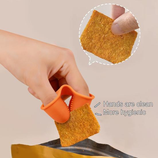 Силиконовые щипцы для пальцев Нескользящие щипцы для finger food Многоразовые щипцы с захватом для пальцев для поедания жареной курицы чипсов закусок Домашнее и дорожное использование
