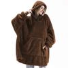 Women Men Oversized Hooded Sweatshirt Fleece Hoodies Blanket Comfy Pullover Blanket Home Clothing