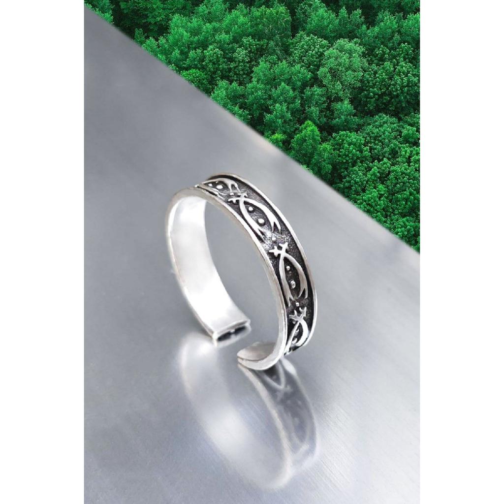 Модель обручального кольца с мечом, регулируемое мужское посеребренное кольцо