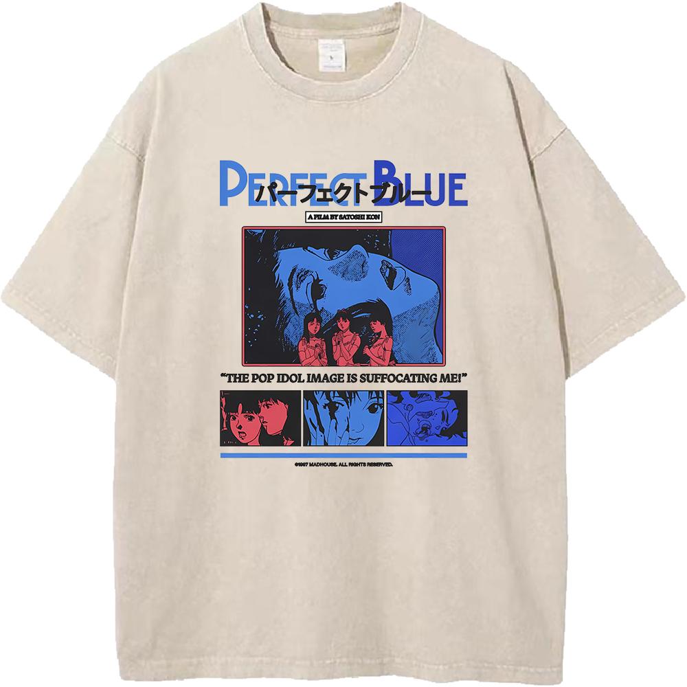 Vintage Manga Graphic Tshirt Harajuku Washed Oversized T Shirt For Mens Womens Clothing Summer Cotton Short Sleeve Tees Tops