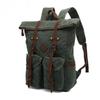 Рюкзак студенческий рюкзак ретро дорожный рюкзак для спорта на открытом воздухе водонепроницаемая вощеная холщовая дорожная сумка с кожей