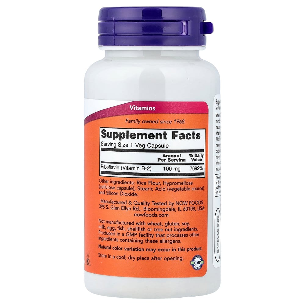 Now Foods B-2 100mg Veg Capsules, 100 Count