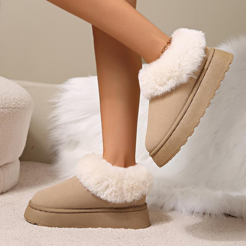 Fashion Winter Thicken Plush Warm Snow Boots for Women Plus Size 36-43 Non Slip Cotton Padded Shoes Woman faux fur platform Ankle Boots
