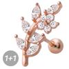 [1+1] One Flower 14K Rose Gold Needle Piercing Earrings