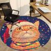 1pc Christmas Cat Office Round Area Rug, Indoor Mat Suitable ForOffice, Under Office Chairs Bedroom Living Room Home Decor, Room Deco T219