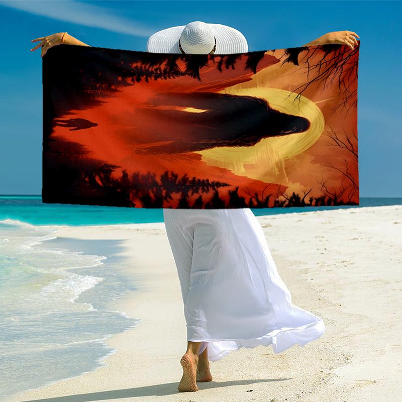 Bigfoot Fashion Beach Towel: Ideal for Summer Adventures Soft, absorbent and quick drying suitable for swimming and bathing
