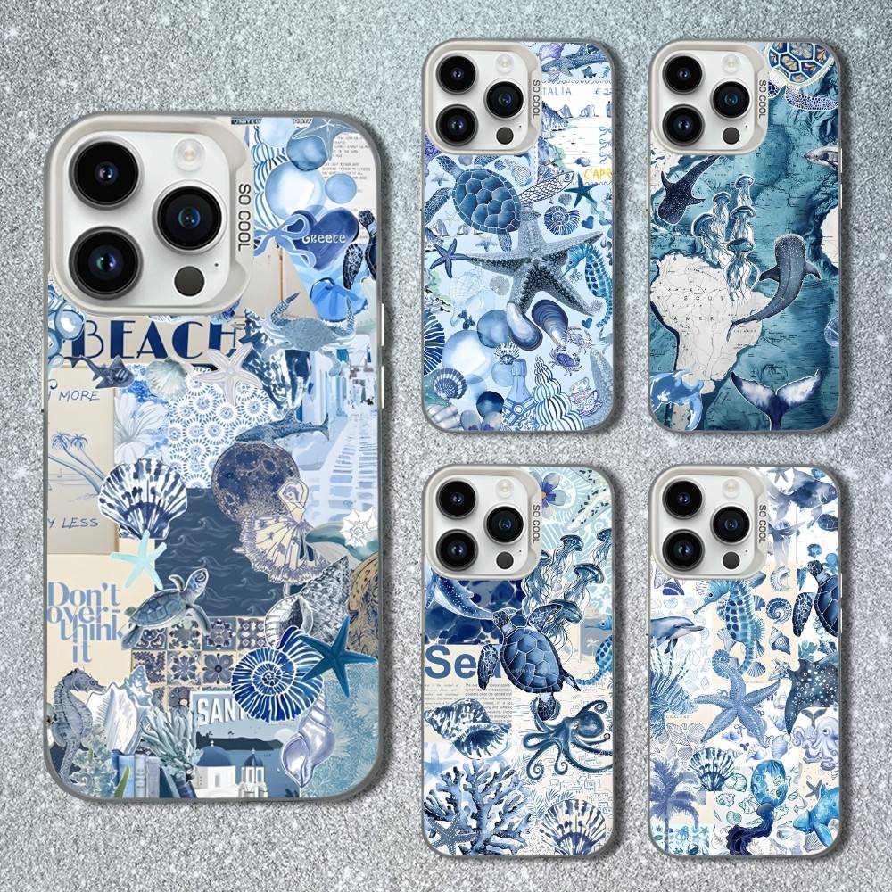 Чехол для телефона с рисунком акулы в море для iPhone 13, 15, 14, 16, 12, 11, Mini, MAXXS, Pro, SE, Белый матовый ударопрочный чехол