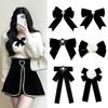 Black Bowtie Ribbon Bow Brooch Collar Necktie Uniform Shirt Collar Flower Brooches For Women Cloth Art Dresses Accessory