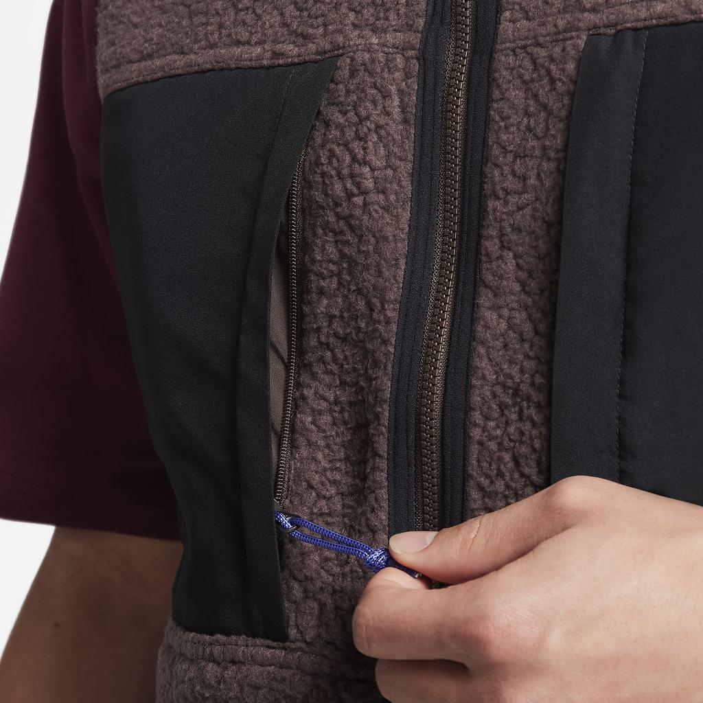Nike ACG Color Block Поло с воротником на молнии Повседневный жилет Мужские жилеты Барокко-Коричневый FN2449-237
