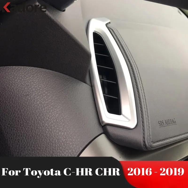 Car Front Side Air Condition Vent Cover Trim For Toyota CHR C-HR 2016 2017 2018 Carbon Fiber Interior Moulding Accessories
