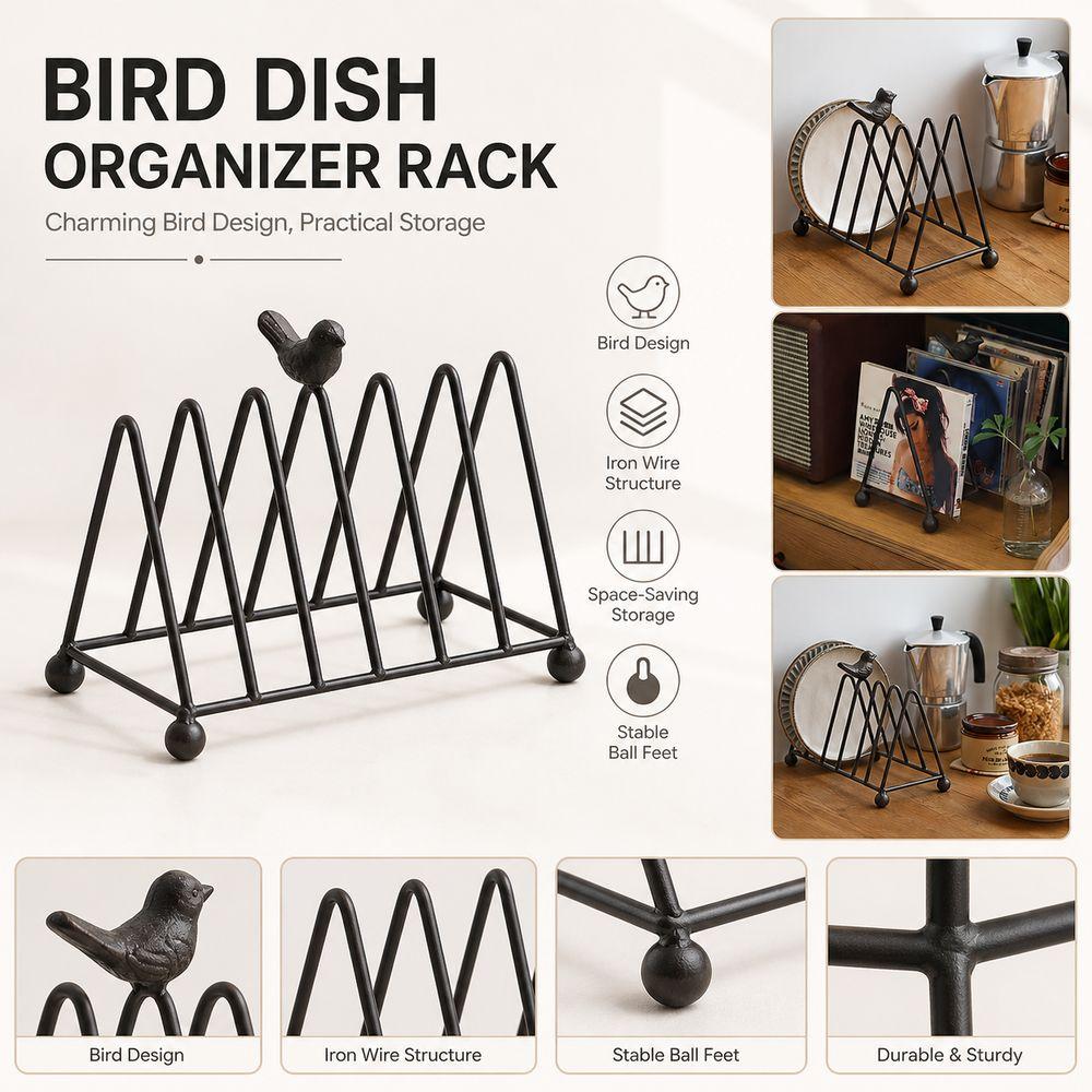 Iron Plate Rack Layered Pot Lid Rack New Shelf Storage Desk Organizer