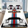 Изысканные 3D гоночные обои в полоску Martini, автомобили, цифровая печать, постельный комплект, пододеяльник, одеяло, кровать, подарок для девочек и мальчиков