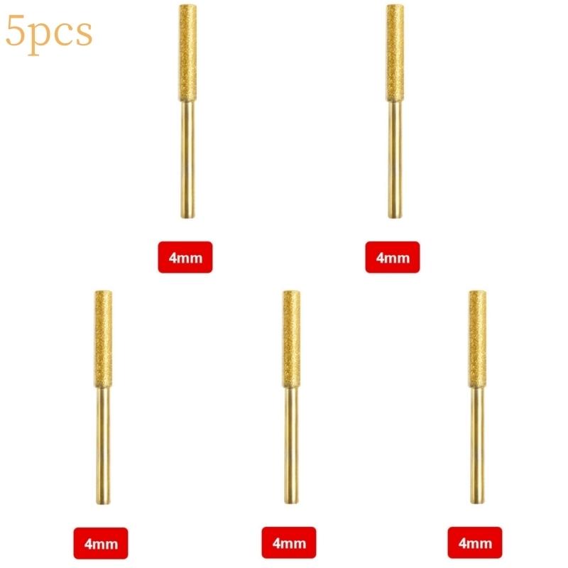 Цилиндрический бор с золотым алмазным покрытием 4-5,5 мм, точилка для цепной пилы, напильник, заточка цепной пилы, резьба, шлифовка, набор электроинструментов