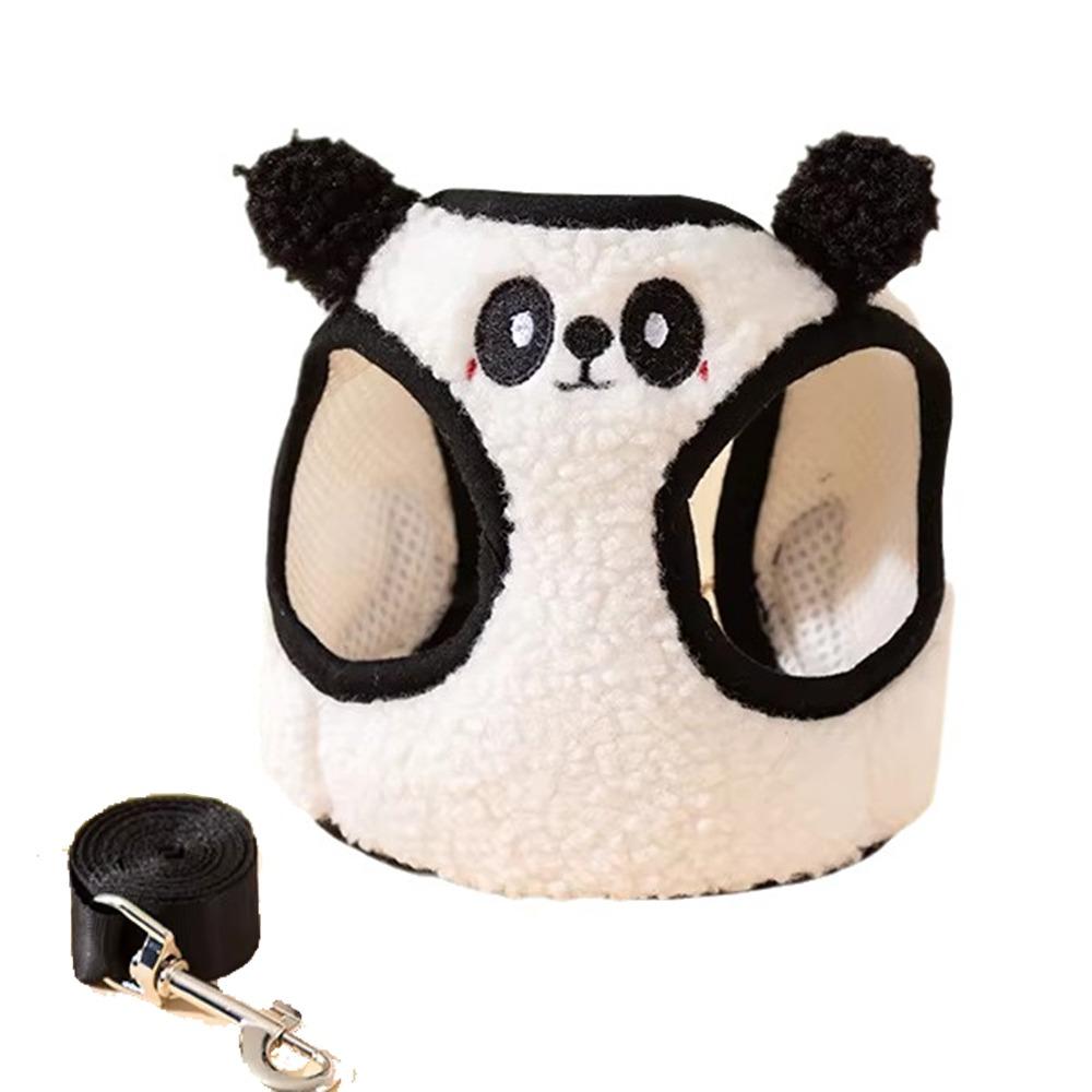 Adjustable Vest Pet Harness Leash Lamb Velvet Dog Walking Rope Pet Chest Strap Set  Medium Puppy