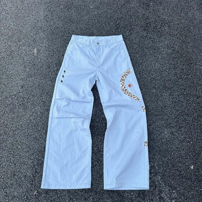 Mens Cargo Pants Loose Straight Lightweight Breathable Casual Animal Print