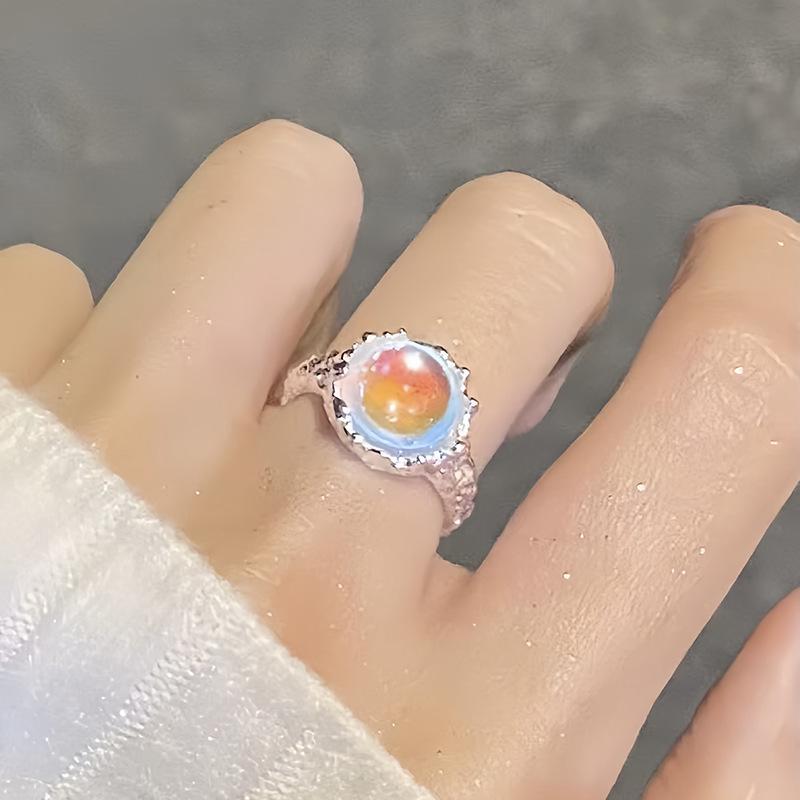 Цветочное кольцо из стерлингового серебра для женщин - Высококачественный дизайн с открытым соединением для осени/зимы