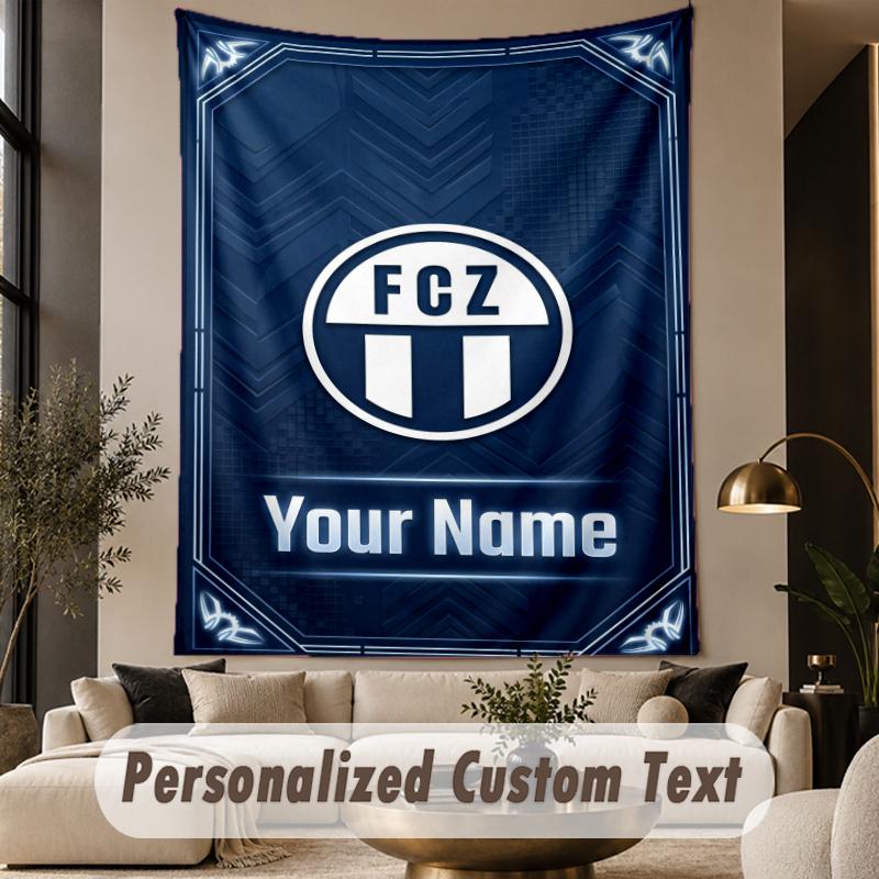 Custom Text Tapestry FC Zürich Print Wall Tapestry Indoor Living Room Wall Decor