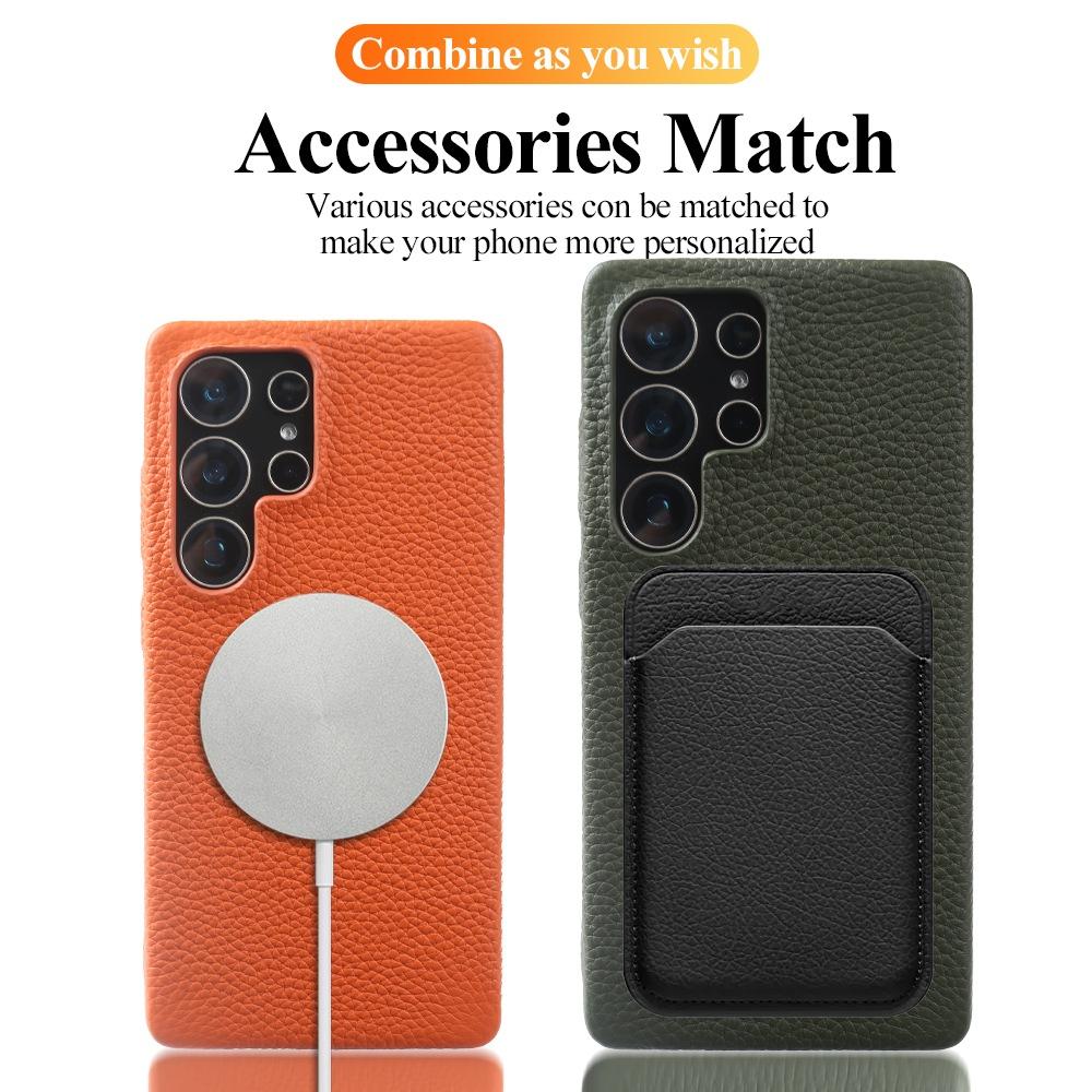 Для чехла Magsafe Samsung Galaxy S26 Ultra S25FE S23Plus S23Ultra S24 Премиум Натуральная Кожа Чехол Магнитные Чехлы Полное Покрытие