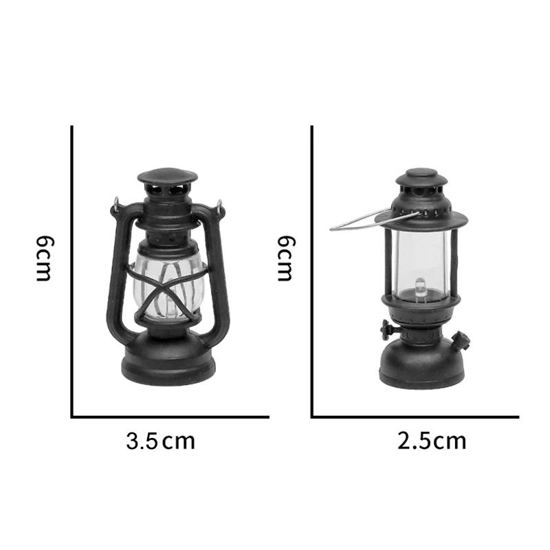6 см Мини светодиодный ретро светящийся фонарь-пони Симуляция свечи Ночник Миниатюрный керосиновый фонарь для кукольного домика Домашний декор Игрушка