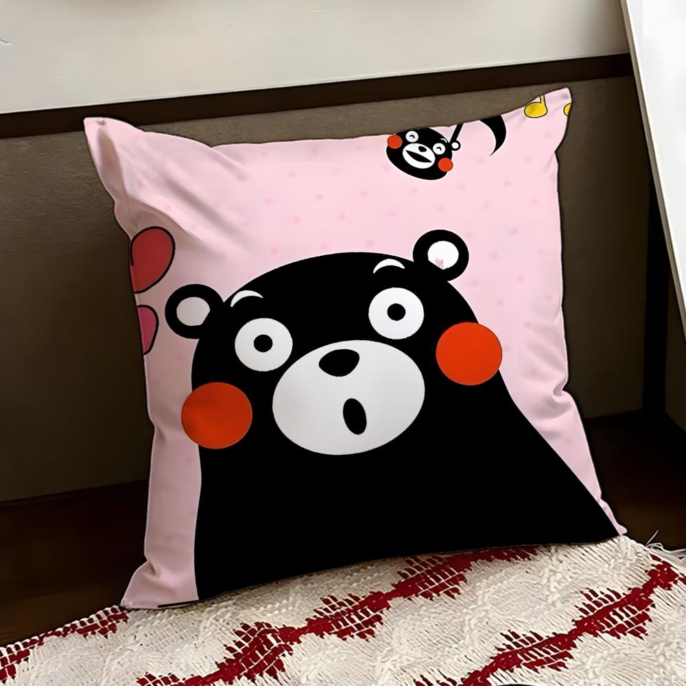 Cute KkumamonS Cushion Cover Reversible Soft Durable Pillow Cover Home Car MultiScene Use for Daily Comfort