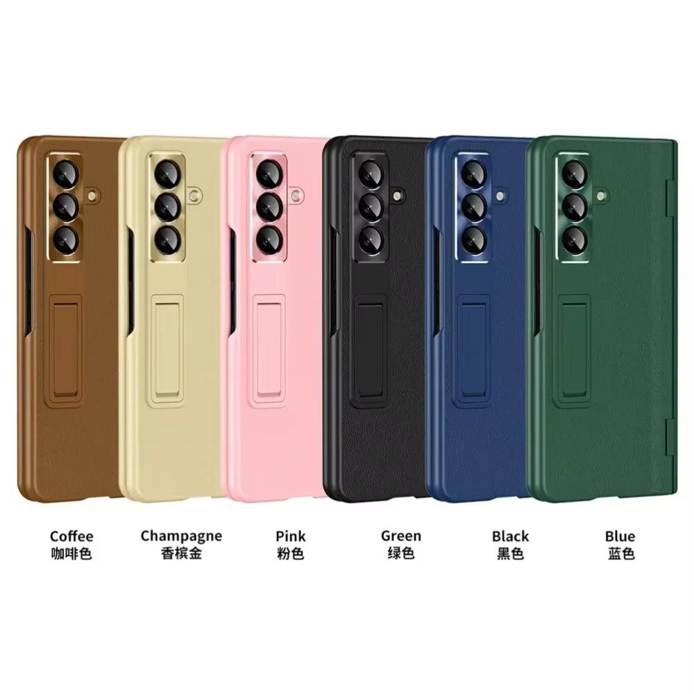 Роскошный Бизнес Невидимый Регулируемый Держатель Пленка из Закаленного Стекла Чехол для Телефона для Samsung Galaxy Z Fold 7 6 5 4 3 Защита Задней Крышки