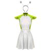 Womens Space Alien Costume Cap Sleeve Cutie Design Outer Space Theme Dress and Hair Hoop