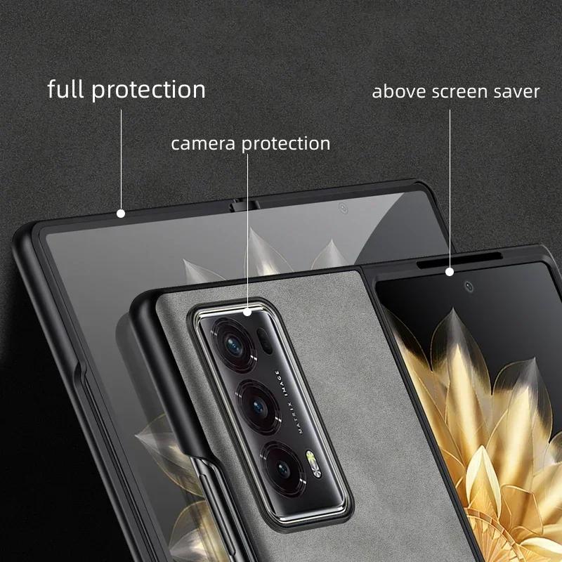 Роскошный матовый кожаный флип-чехол-книжка для Honor Magic V V2 5G, тонкий, легкий, ударопрочный задний чехол